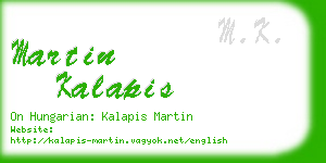 martin kalapis business card